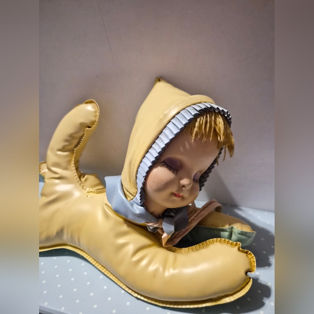 Vintage Sleeping Rubber Face Baby Doll Pillow